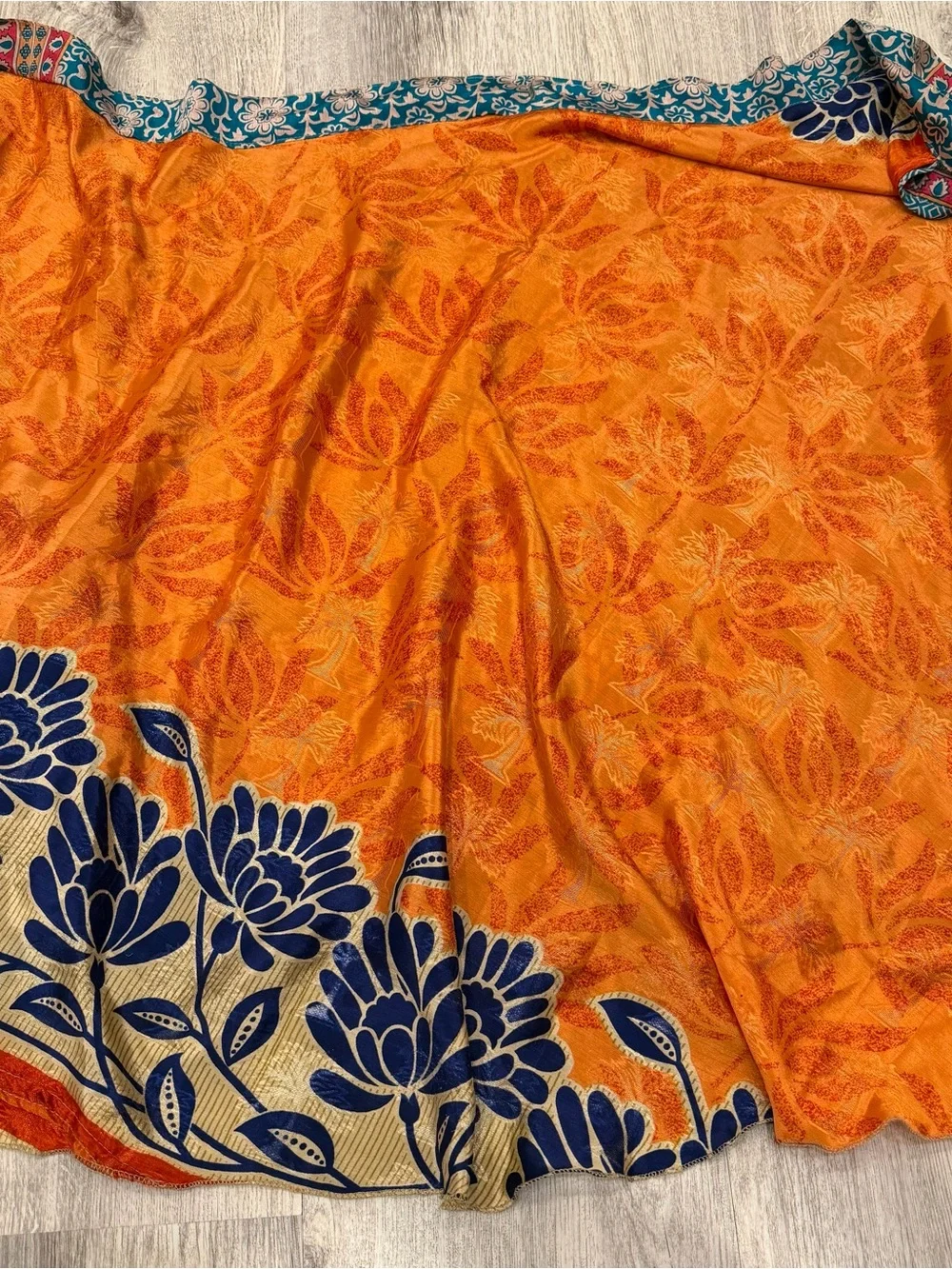 Reversible‎ Sari Wrap Skirt One Size Boho Festival Hippie Mini